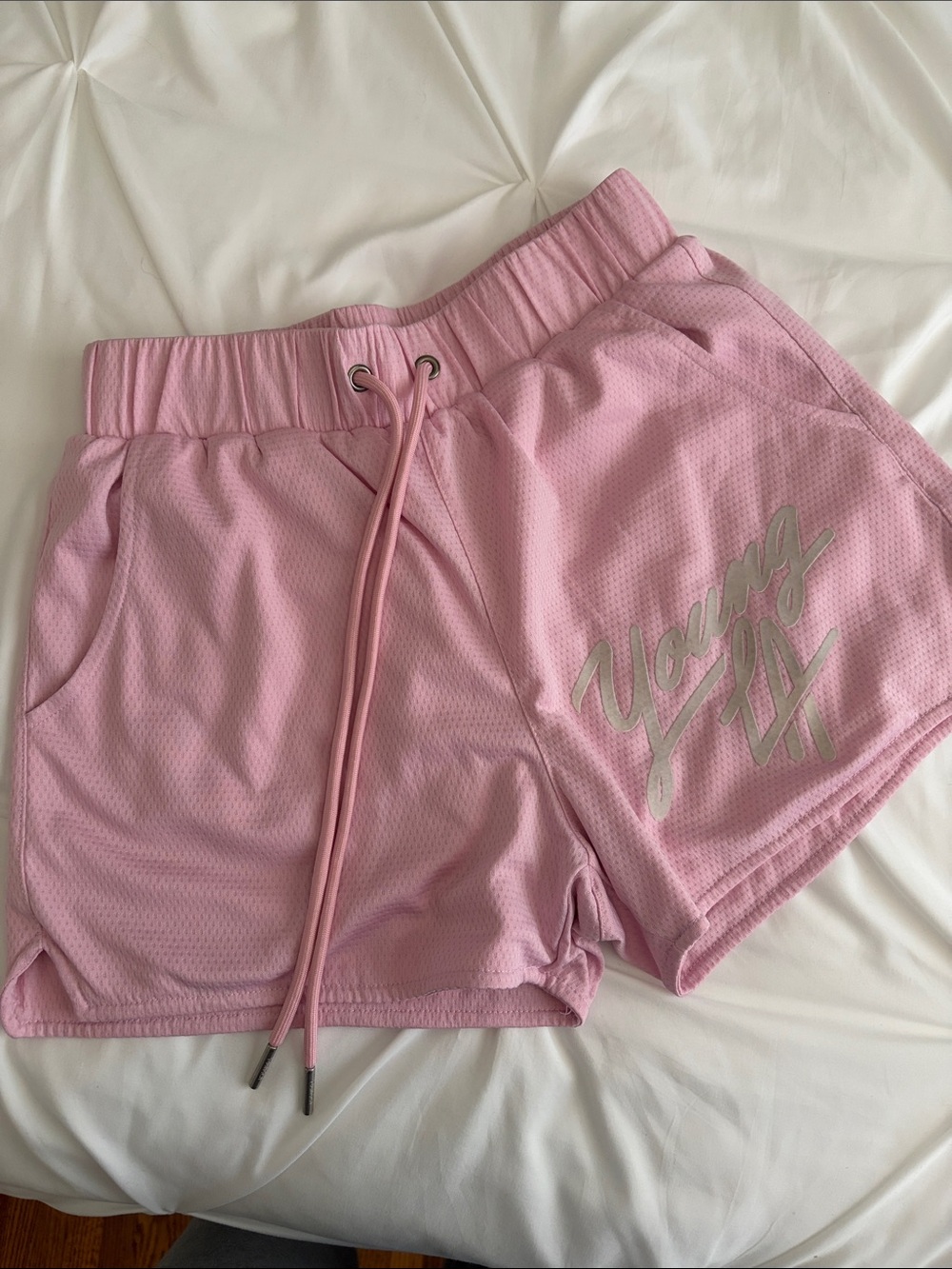 YoungLA Pink Mesh Drawstring Shorts